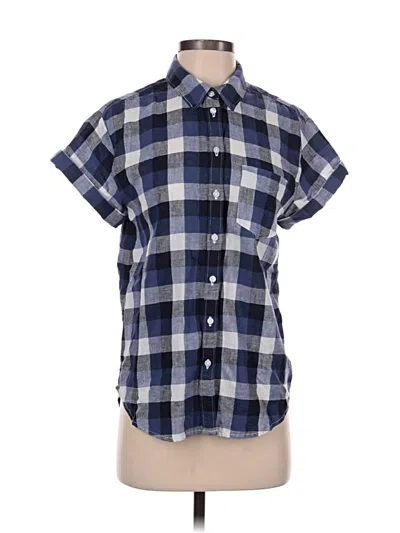 Pre-owned Caslon Short Sleeve Button Down Shirt In Blue