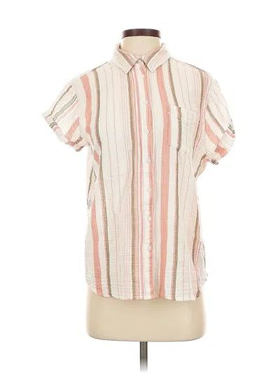 Pre-owned Caslon Short Sleeve Button Down Shirt In White