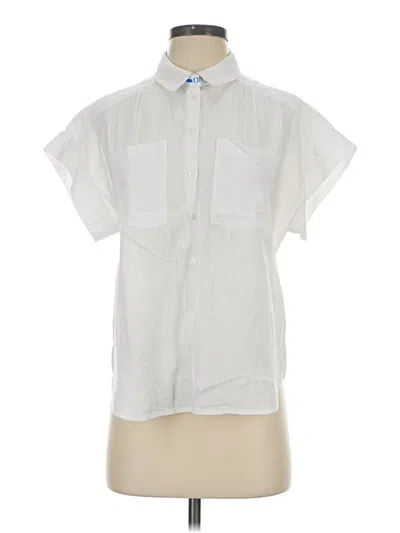 Pre-owned Caslon Short Sleeve Button Down Shirt In White