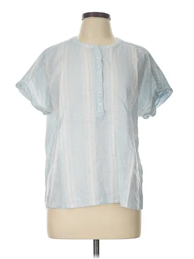 Pre-owned Caslon Short Sleeve Henley Shirt In Blue