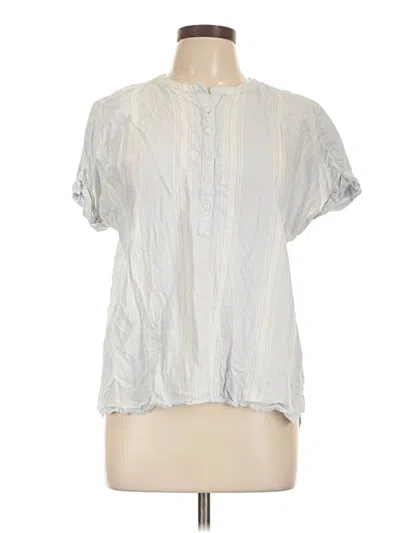 Pre-owned Caslon Short Sleeve Henley Shirt In Silver