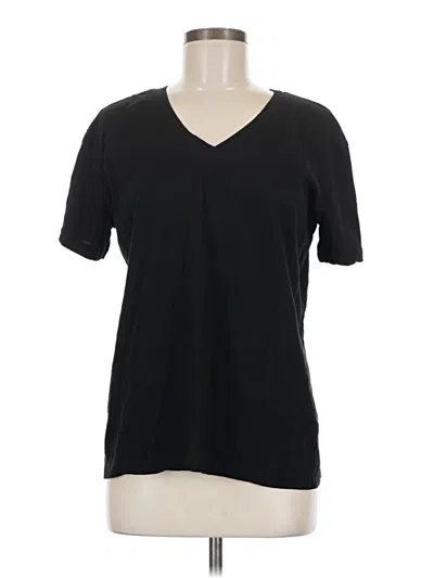 Pre-owned Caslon Short Sleeve Top Black V Neck Tops