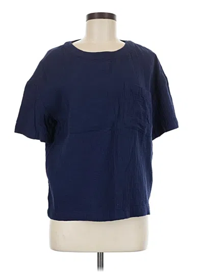 Pre-owned Caslon Short Sleeve Top Blue Crew Neck Tops