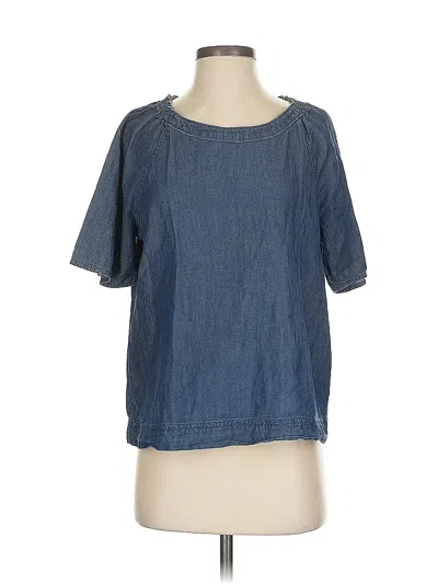 Pre-owned Caslon Short Sleeve Top Blue Square Neckline Tops
