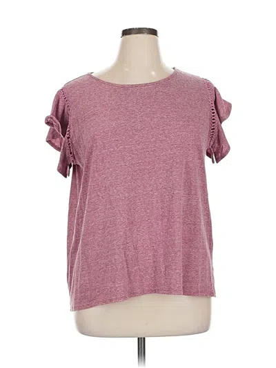 Pre-owned Caslon Short Sleeve Top Burgundy Sweetheart Neckline Tops