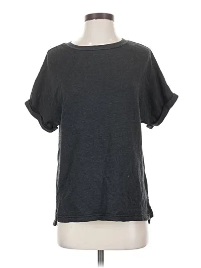 Pre-owned Caslon Short Sleeve Top Gray Crew Neck Tops