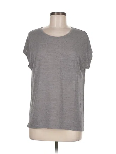 Pre-owned Caslon Short Sleeve Top Gray Scoop Neck Tops