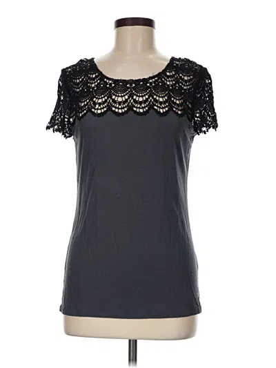 Pre-owned Caslon Short Sleeve Top Gray Sweetheart Neckline Tops