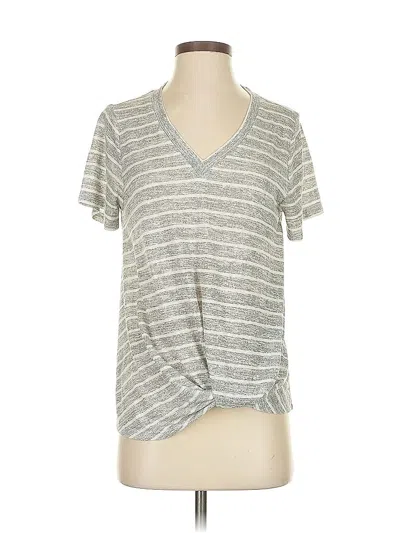Pre-owned Caslon Short Sleeve Top Gray V Neck Tops