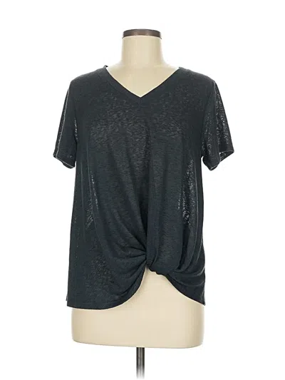 Pre-owned Caslon Short Sleeve Top Gray V Neck Tops