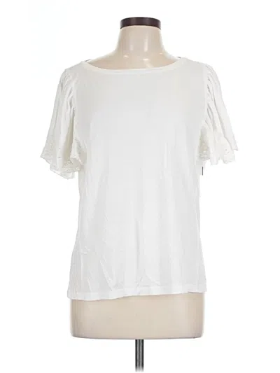 Pre-owned Caslon Short Sleeve Top Ivory Cold Shoulder Neckline Tops