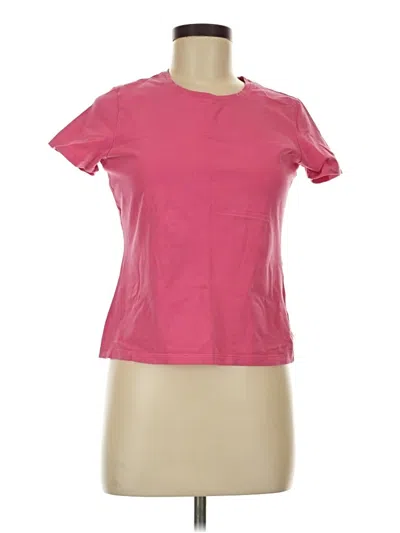 Pre-owned Caslon Short Sleeve Top Pink Keyhole Neckline Tops