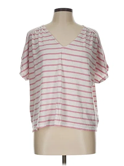 Pre-owned Caslon Short Sleeve Top Pink V Neck Tops