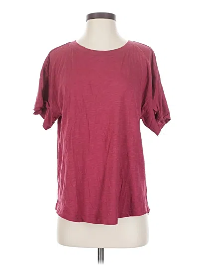 Pre-owned Caslon Short Sleeve T-shirt In Burgundy
