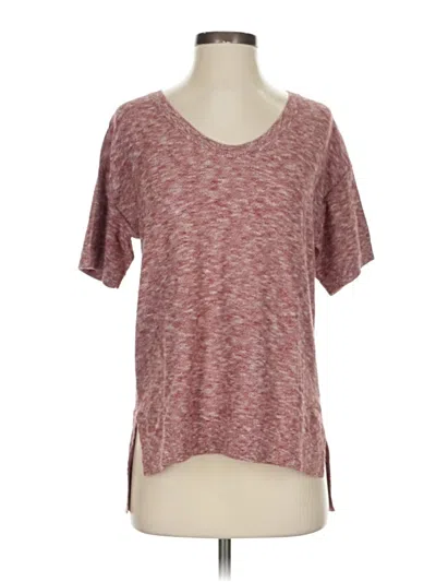 Pre-owned Caslon Short Sleeve T-shirt In Burgundy