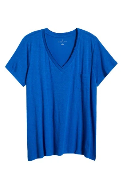 Caslon Short Sleeve V-neck T-shirt In Blue Marmara
