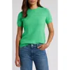 Caslon ® Short Sleeve Wool & Cashmere Sweater In Green Bright
