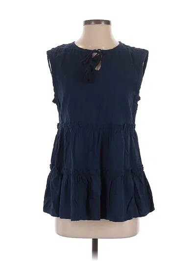 Pre-owned Caslon Sleeveless Blouse In Blue