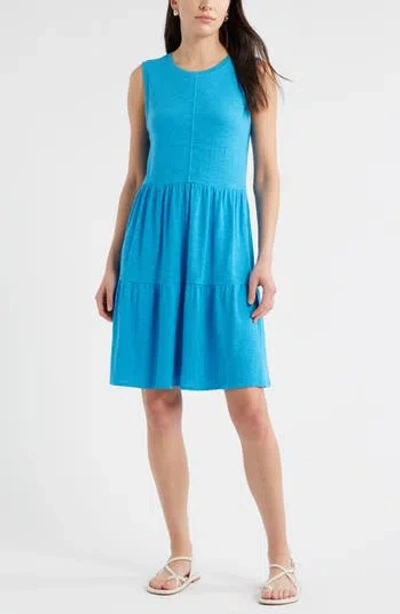 Caslon ® Sleeveless Tiered Jersey Dress In Blue