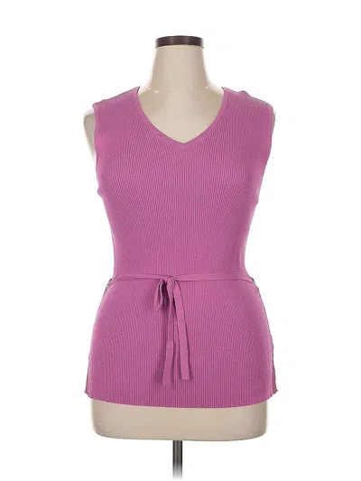 Pre-owned Caslon Sleeveless Top Purple V Neck Tops