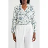 Caslon ® Smocked Split Neck Top In Blue