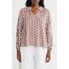 Caslon ® Smocked Split Neck Top In Neutral