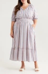 Caslon ® Smocked Waist Ruffle Hem Maxi Dress In Multi