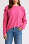 Caslon ® Snap Cuff Dolman Sleeve Rib Top In Pink Electric