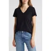 Caslon ® Stretch Cotton Blend V-neck T-shirt In Black