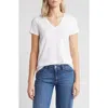 Caslon ® Stretch Cotton Blend V-neck T-shirt In White
