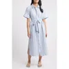 Caslon ® Stripe Belted Maxi Shirtdress