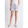Caslon ® Stripe Cotton Gauze Drawstring Shorts In White- Pink Blue Stripe