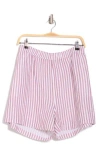 Caslon ® Stripe Cotton Gauze Pull-on Shorts In Purple- White Brianne Stripe