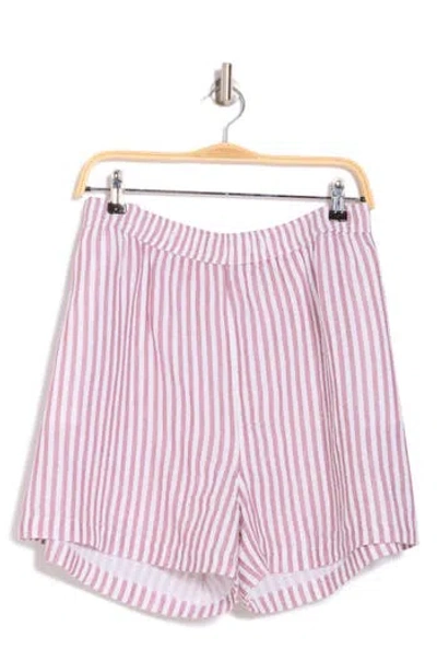 Caslon ® Stripe Cotton Gauze Pull-on Shorts In Purple- White Brianne Stripe