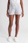 Caslon ® Stripe Drawstring Linen Blend Shorts In White