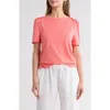 Caslon ® Stripe Envelope Neck Knit Top In Pink
