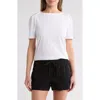 Caslon ® Stripe Envelope Neck Knit Top In White