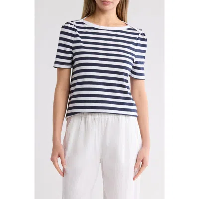 Caslon ® Stripe Envelope Neck Knit Top