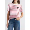 Caslon ® Stripe Heart Embellished Cotton T-shirt