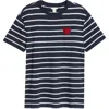 Caslon ® Stripe Heart Embellished Cotton T-shirt