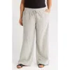 Caslon ® Stripe Linen Blend Drawstring Pants In Olive- Ivory Ticking Stripe
