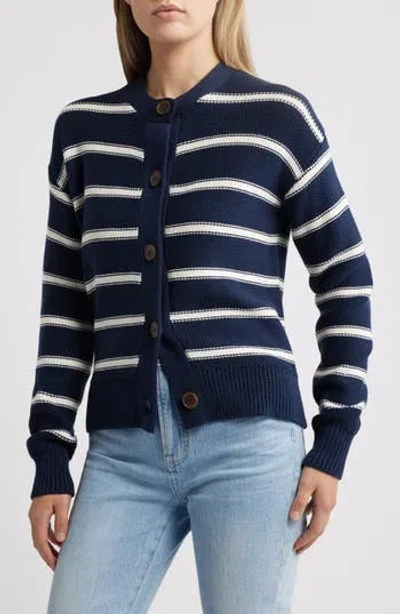 Caslon ® Stripe Pima Cotton Cardigan