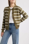 Caslon ® Stripe Pima Cotton Cardigan