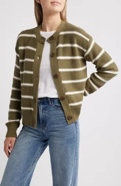 Caslon ® Stripe Pima Cotton Cardigan