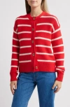 Caslon ® Stripe Pima Cotton Cardigan
