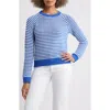 Caslon ® Stripe Pima Cotton Sweater In Blue