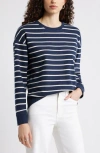 Caslon ® Stripe Pullover Sweatshirt In Blue