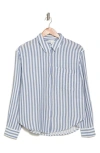 Caslon Stripe Relaxed Cotton Button-up Shirt In Blue M- Ivory Katie Stripe