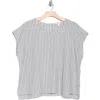 Caslon ® Stripe Short Sleeve Linen Blend Top In Multi