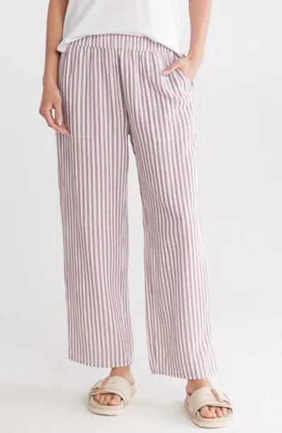 Caslon ® Stripe Wide Leg Pull-on Pants In Purple- White Brianne Stripe